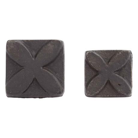 Hand-Forged Iron Square Clover Clavos - Set of 6
