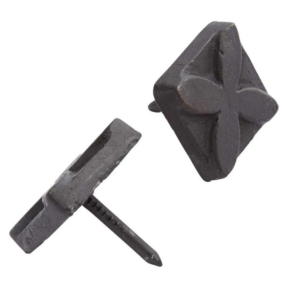 Hand-Forged Iron Square Clover Clavos - Set of 6 - Large - Rust, , large image number 1