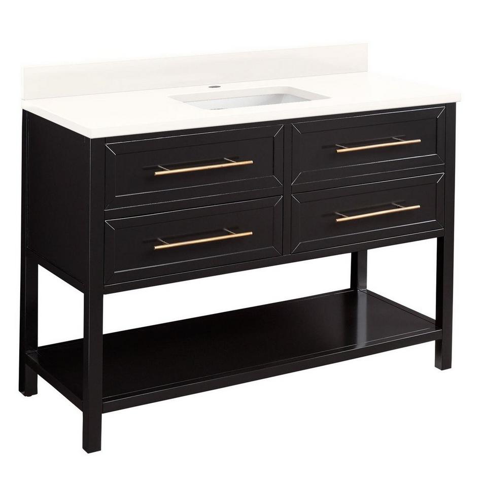 48" Robertson Vanity - Black - Arctic White 1 Hole, White RUM Sink, , large image number 1