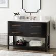 48" Robertson Vanity - Black - Feathered White Widespread, White RUM Sink, , large image number 0