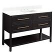 48" Robertson Vanity - Black - Feathered White Widespread, White RUM Sink, , large image number 1