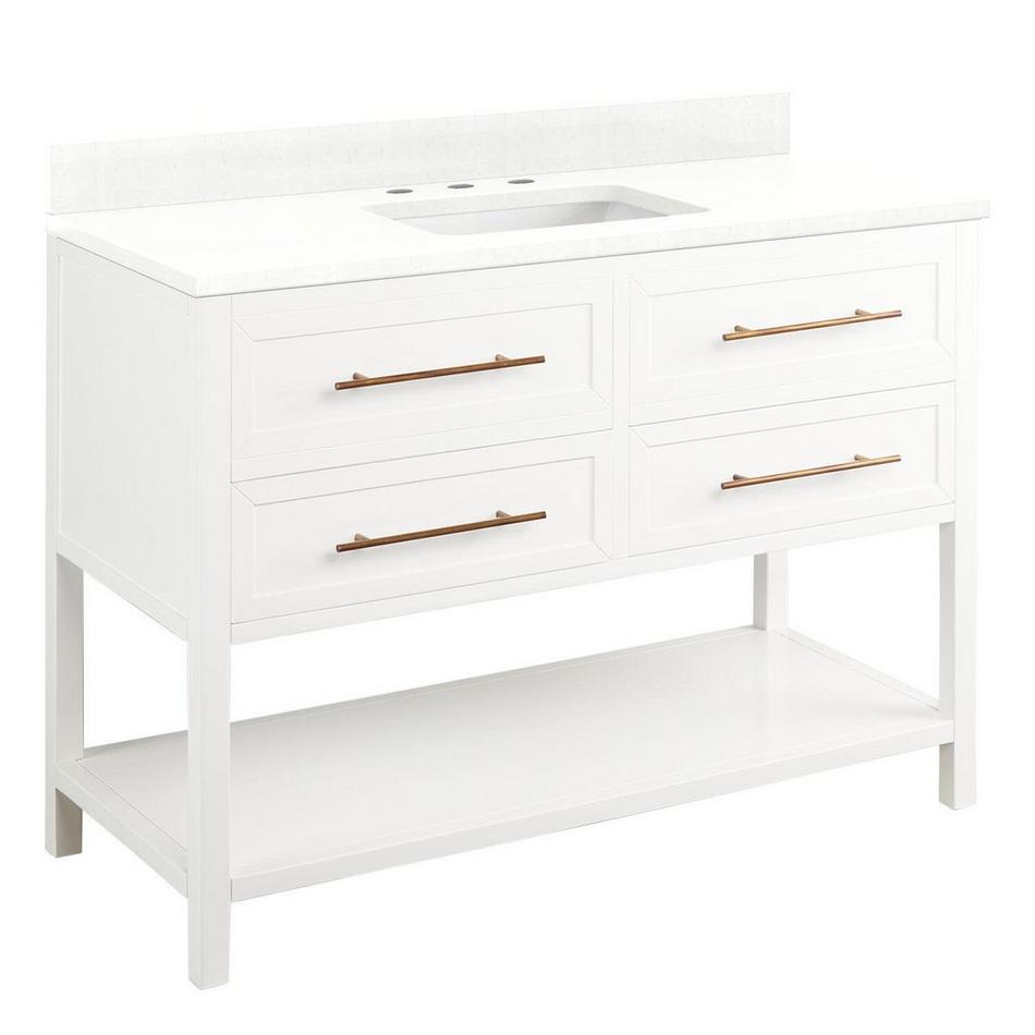 48" Robertson Vanity Cabinet - Bright White - Feathered White Widespread - White RUM Sink, , large image number 0