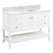 48" Olsen Console Vanity - Soft White - BN Hardware - Carrara 1 Hole, White RUM Sink, , large image number 1