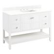 48" Olsen Console Vanity - Soft White - BN Hardware - Feathered White Widespread, White RUM Sink, , large image number 0