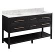 60" Robertson Double Console Vanity - Black - Carrara 1 Hole, White RUM Sinks, , large image number 0