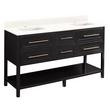 60" Robertson Double Console Vanity - Black - Arctic White 1 Hole, White RUM Sinks, , large image number 0