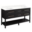 60" Robertson Double Console Vanity - Black - Feathered White 1 Hole, White RUM Sinks, , large image number 0