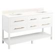 60" Robertson Double Vanity - Bright White - Arctic White 1 Hole, White RUM Sinks, , large image number 1