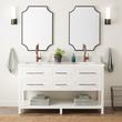 60" Robertson Double Vanity - Bright White - Feathered White 1 Hole, White RUM Sinks, , large image number 0