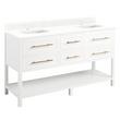 60" Robertson Double Vanity - Bright White - Feathered White 1 Hole, White RUM Sinks, , large image number 1