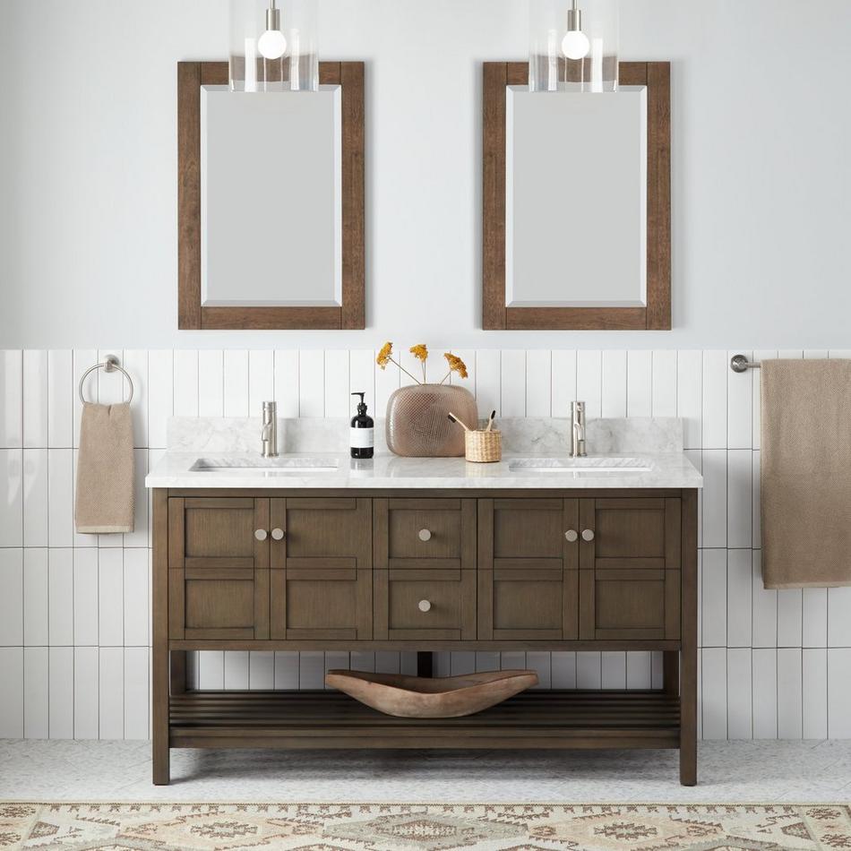60" Olsen Double Console Vanity for Rectangular Undermount Sinks - Ash Brown, , large image number 2