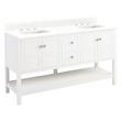 60" Olsen Double Console Vanity - Soft White - BN HW - Feathered White Widespread, White RUM Sinks, , large image number 0