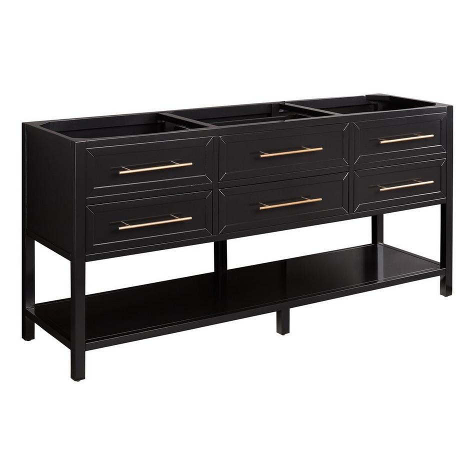 72" Robertson Double Console Vanity for Undermount Sinks - Black, , large image number 2