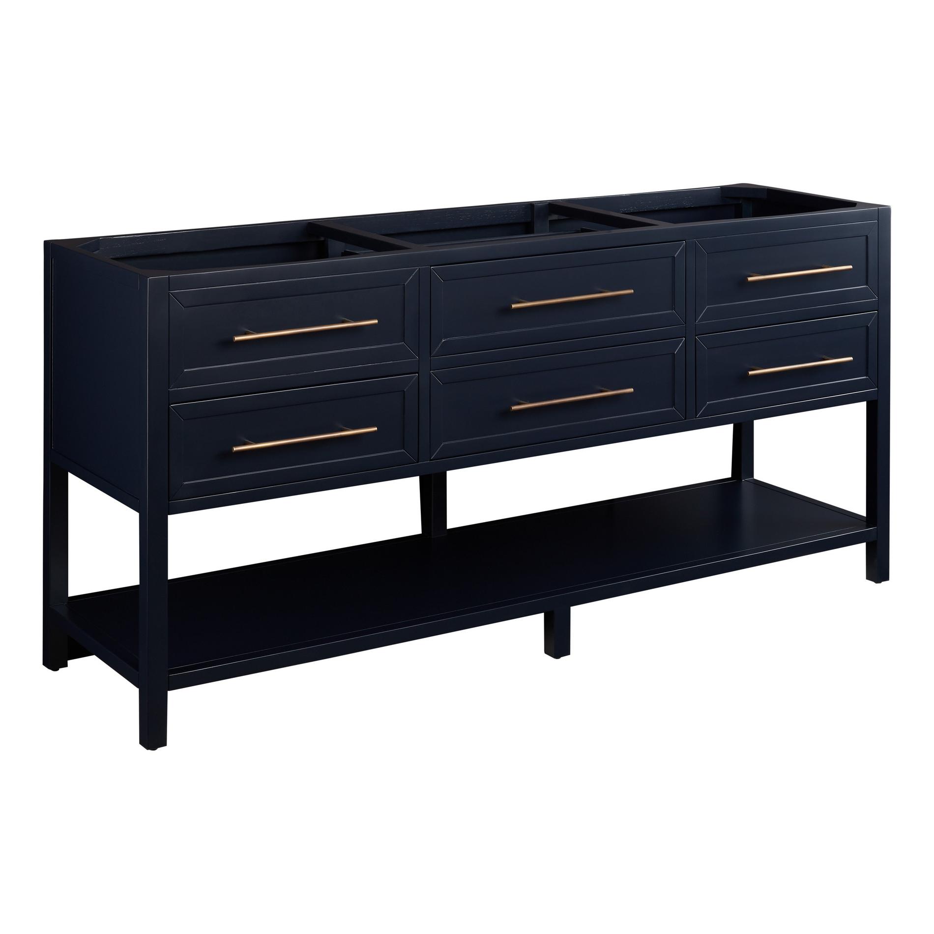 72" Robertson Double Console Vanity for Undermount Sinks Midnight