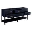 72" Robertson Double Console Vanity for Undermount Sinks - Midnight Navy Blue, , large image number 2