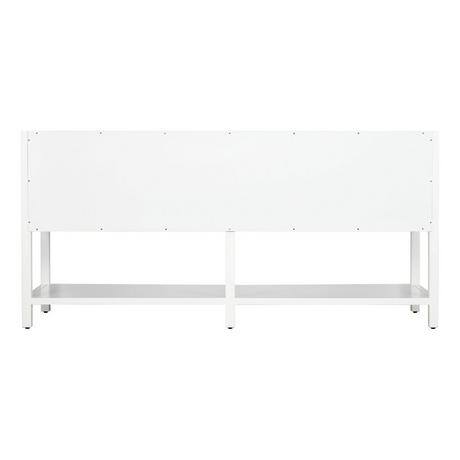 72" Robertson Double Console Vanity for Undermount Sinks - Bright White
