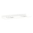 61" Quartz Top for Rectangular Sinks - 30-1/2" Centers - 8" - Feathered White - White Sinks, , large image number 0