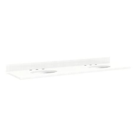 73" x 22" 3cm Quartz Vanity Top for Undermount Sinks - Feathered White - With Sinks