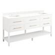 72" Robertson Double for Rect Undermount Sinks - Bright White - Feathered White Quartz 8" - Sink, , large image number 1
