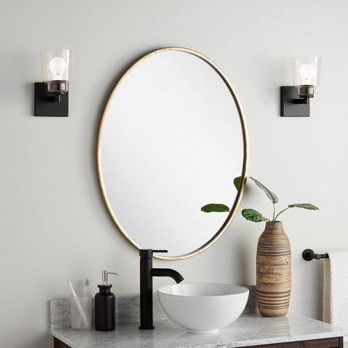 Amyr Oval Decorative Vanity Mirror in Gold Leaf