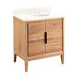 30" Aliso Teak Vanity for Undermount Sink - Natural Teak - Arctic White Quartz 8" - White Sink, , large image number 0
