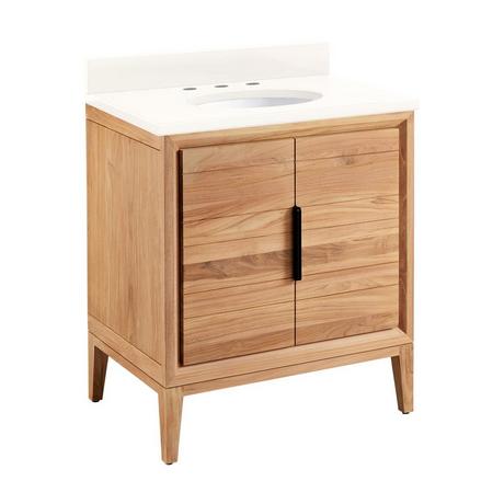 30" Aliso Teak Vanity for Undermount Sink - Natural Teak