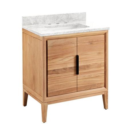 30" Aliso Teak Vanity for Rectangular Undermount - Natural Teak