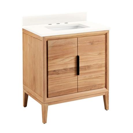 30" Aliso Teak Vanity for Rectangular Undermount - Natural Teak