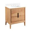 30" Aliso Teak Vanity for Rectangular Undermount - Natural Teak - Feathered White 8" - White Sink, , large image number 0