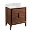 30" Aliso Teak Vanity for Undermount Sink - Java - Carrara Marble 8" - White Sink, , large image number 0