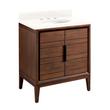 30" Aliso Teak Vanity for Undermount Sink - Java - Arctic White Quartz 8" - White Sink, , large image number 0