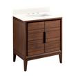 30" Aliso Teak Vanity for Rectangular Undermount - Java - Arctic White 8" - White Sink, , large image number 0