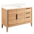 48" Aliso Teak Vanity for Undermount Sink - Natural Teak - Arctic White Quartz 8" - White Sink, , large image number 0