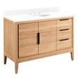 48" Aliso Teak Vanity for Undermount Sink - Natural Teak - Feathered White Quartz 8" - White Sink, , large image number 0