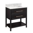 30" Robertson for Rectangular Undermount Sink - Black - Carrara Marble Single Hole - Sink, , large image number 0