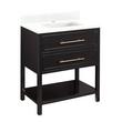 30" Robertson for Rectangular Undermount Sink - Black - Feathered White Quartz Single Hole - Sink, , large image number 1