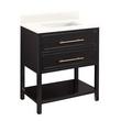 30" Robertson for Rectangular Undermount Sink - Black - Arctic White Quartz no Faucet Hole - Sink, , large image number 1