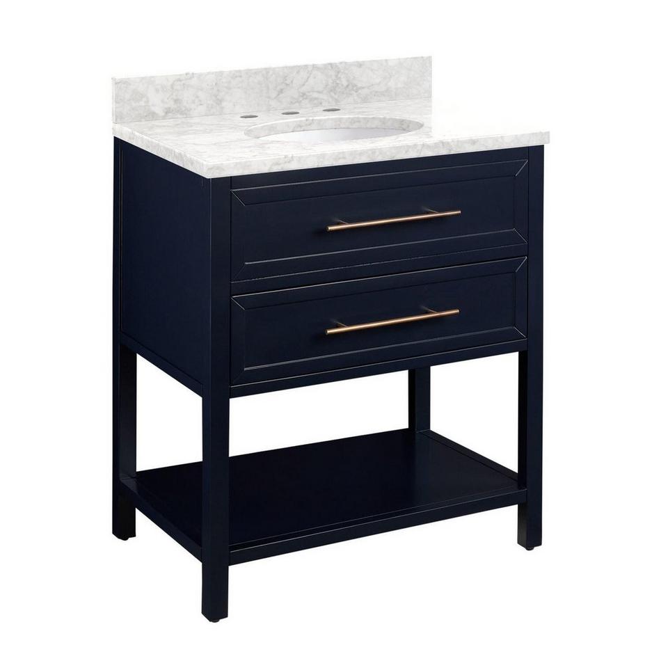 30" Robertson for Undermount Sink - Midnight Navy - Carrara Marble 8" - Sink, , large image number 0