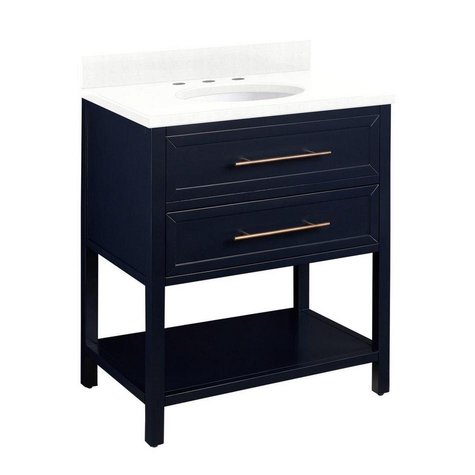 30" Robertson for Undermount Sink - Midnight Navy - Feathered White Quartz 8" - Sink, , large image number 1
