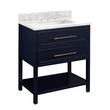 30" Robertson for Rectangular Undermount Sink - Midnight Navy - Carrara Marble 8" - Sink, , large image number 0