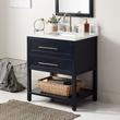 30" Robertson for Rectangular Undermount Sink - Midnight Navy - Feathered White Quartz 8" - Sink, , large image number 0