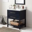 30" Robertson for Rect Undermount Sink - Midnight Navy - Feathered White Quartz Single Hole - Sink, , large image number 0