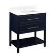 30" Robertson for Rect Undermount Sink - Midnight Navy - Feathered White Quartz Single Hole - Sink, , large image number 1