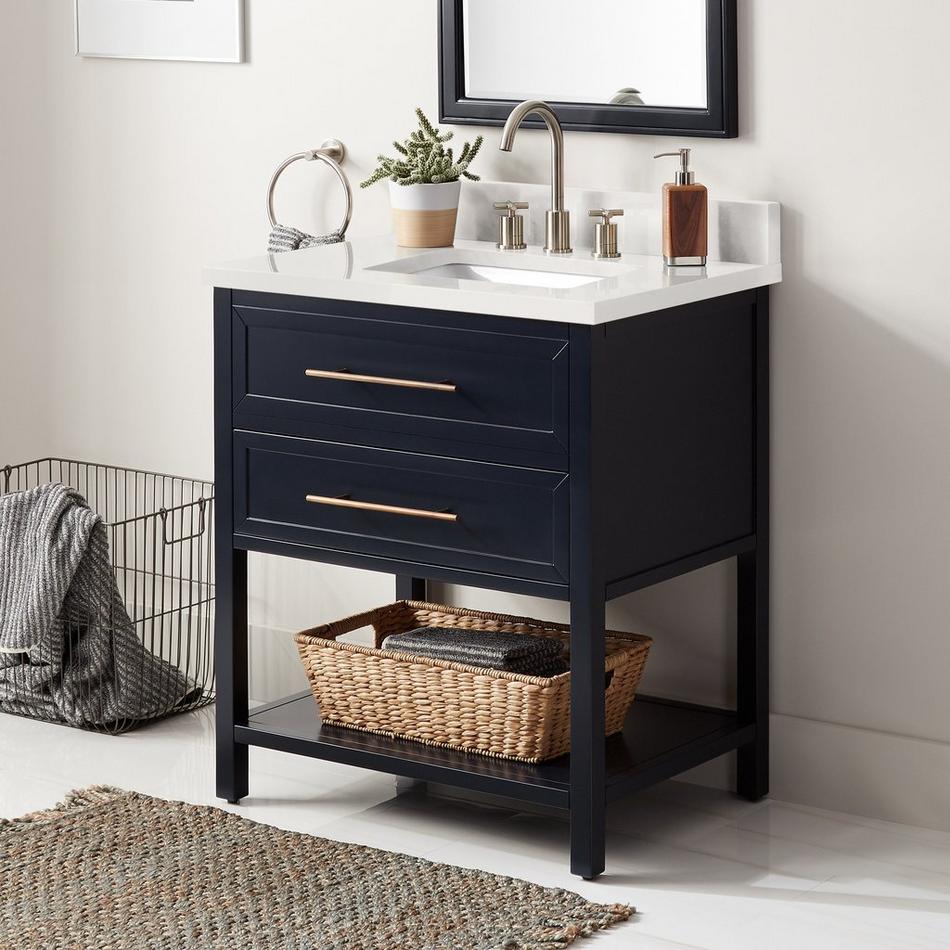 30" Robertson for Rectangular Undermount Sink - Midnight Navy - Arctic White Quartz 8" - Sink, , large image number 0