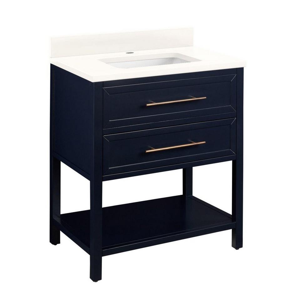 30" Robertson for Rect Undermount Sink - Midnight Navy - Arctic White Quartz Single Hole - Sink, , large image number 1