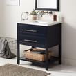 30" Robertson for Rect Undermount Sink - Midnight Navy - Arctic White Quartz no Faucet Hole - Sink, , large image number 0