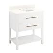 30" Robertson for Undermount Sink - Bright White - Carrara Marble 8" - Sink, , large image number 0