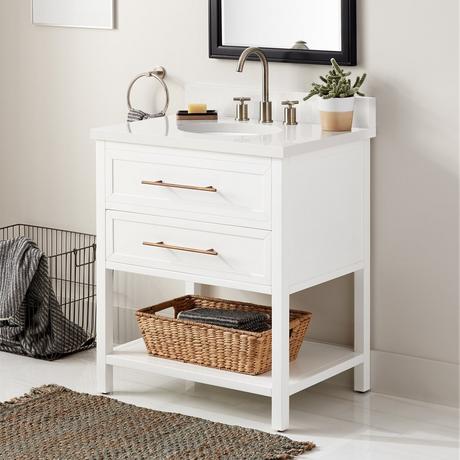 30" Robertson Console Vanity for Undermount Sink - Bright White