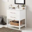 30" Robertson for Rect Undermount Sink - Bright White - Feathered White Quartz Single Hole - Sink, , large image number 0