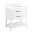 30" Robertson for Rect Undermount Sink - Bright White - Feathered White Quartz Single Hole - Sink, , large image number 1